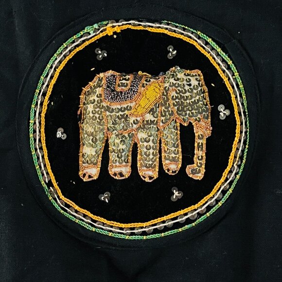 Vtg Rico International Vest Sequined Elephant Boho Womens M/L Festival Beaded - Picture 9 of 13